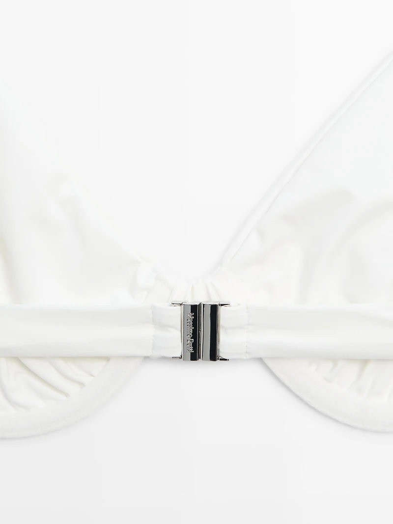 Haut de bikini froncé à armatures