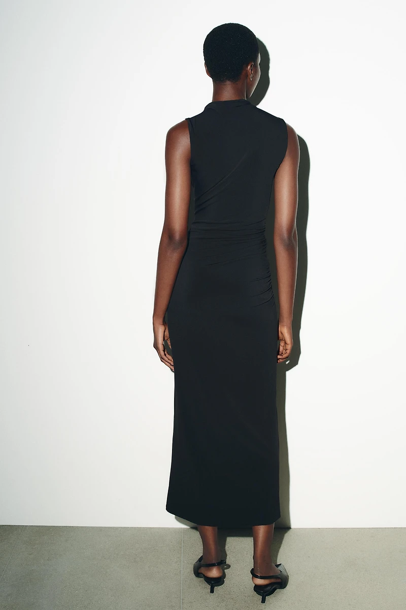 SPARKLY DRAPED CUT OUT DRESS