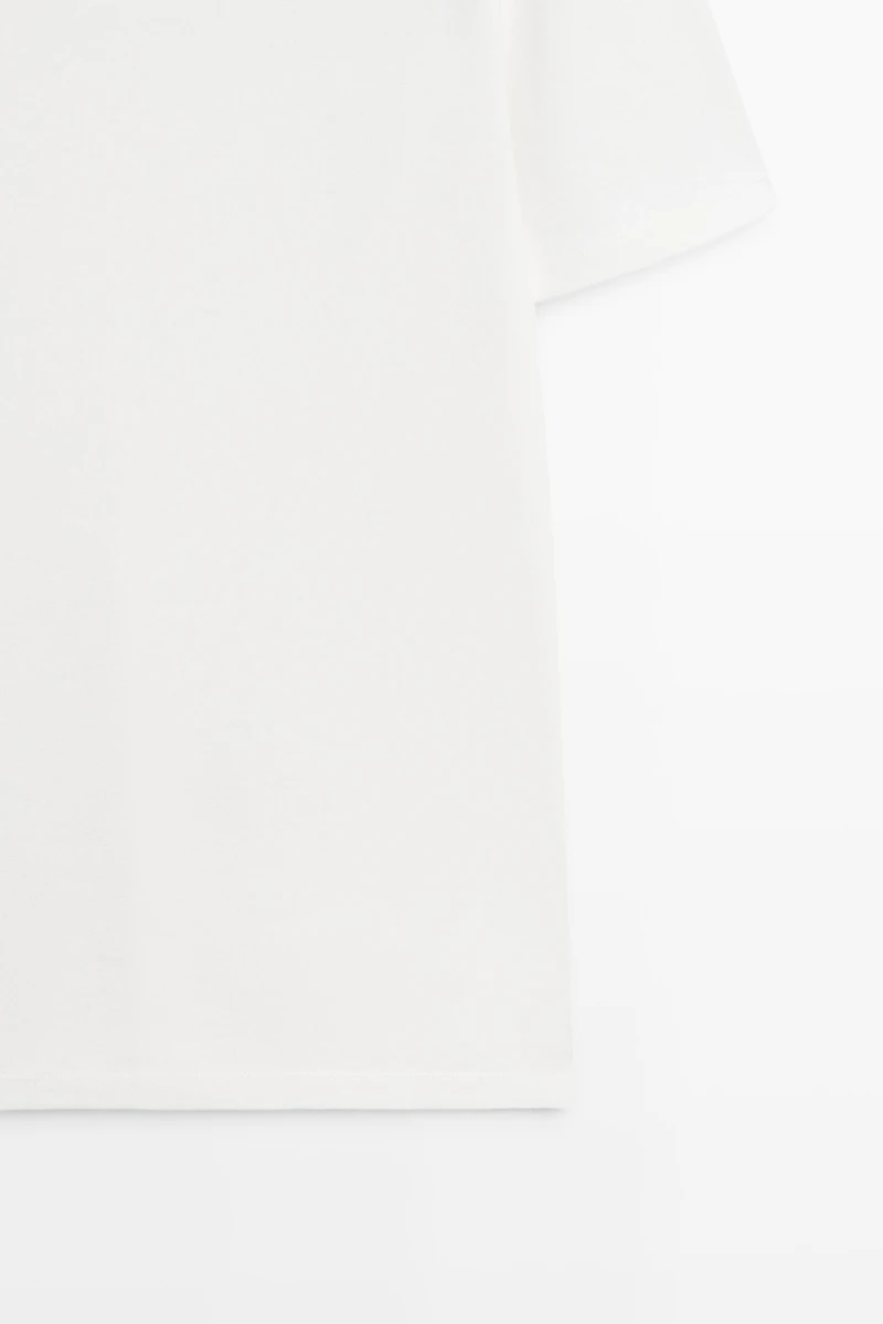 Linen and cotton double-collar T-shirt