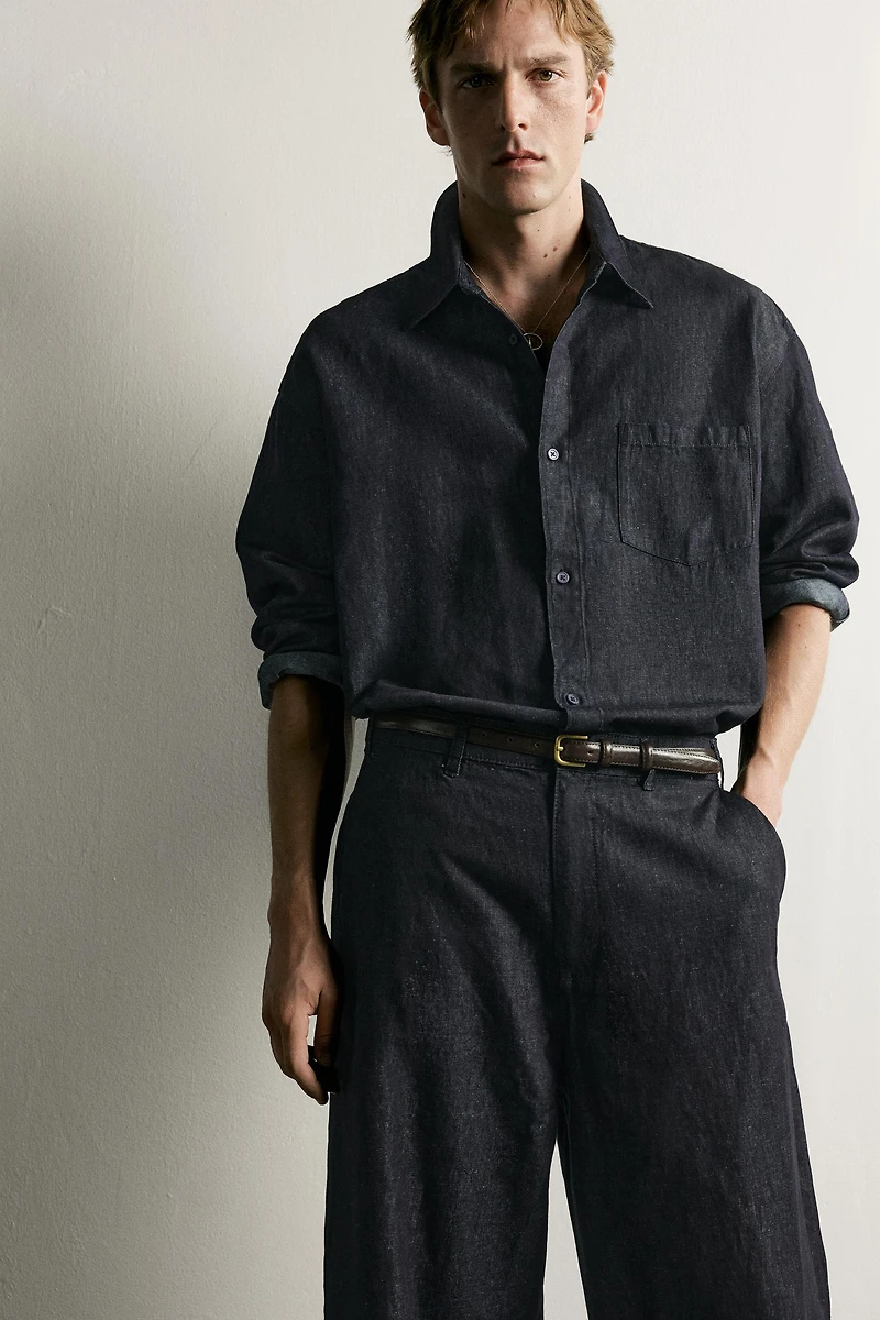 CHEMISE RELAXED FIT EN DENIM LÉGER