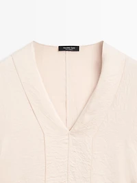 Satin V-neck blouse