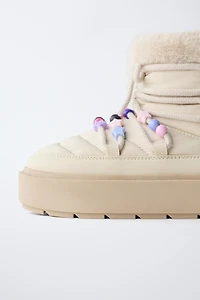 BOTTINES FANTAISIE EFFET FOURRURE