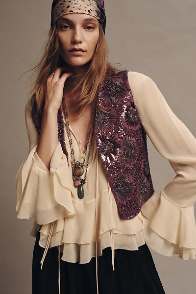 BEADED EMBROIDERED VEST