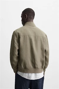 100% LINEN BOMBER JACKET