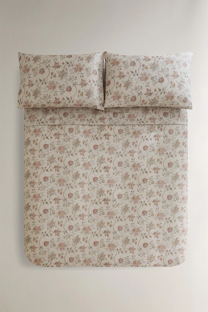 HOUSSE DE COUETTE SATIN FLORALE (300 FILS)