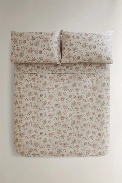 HOUSSE DE COUETTE SATIN FLORALE (300 FILS)