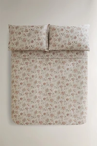 HOUSSE DE COUETTE SATIN FLORALE (300 FILS)
