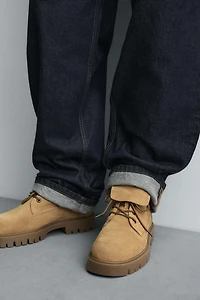 CHUNKY LEATHER ANKLE BOOTS