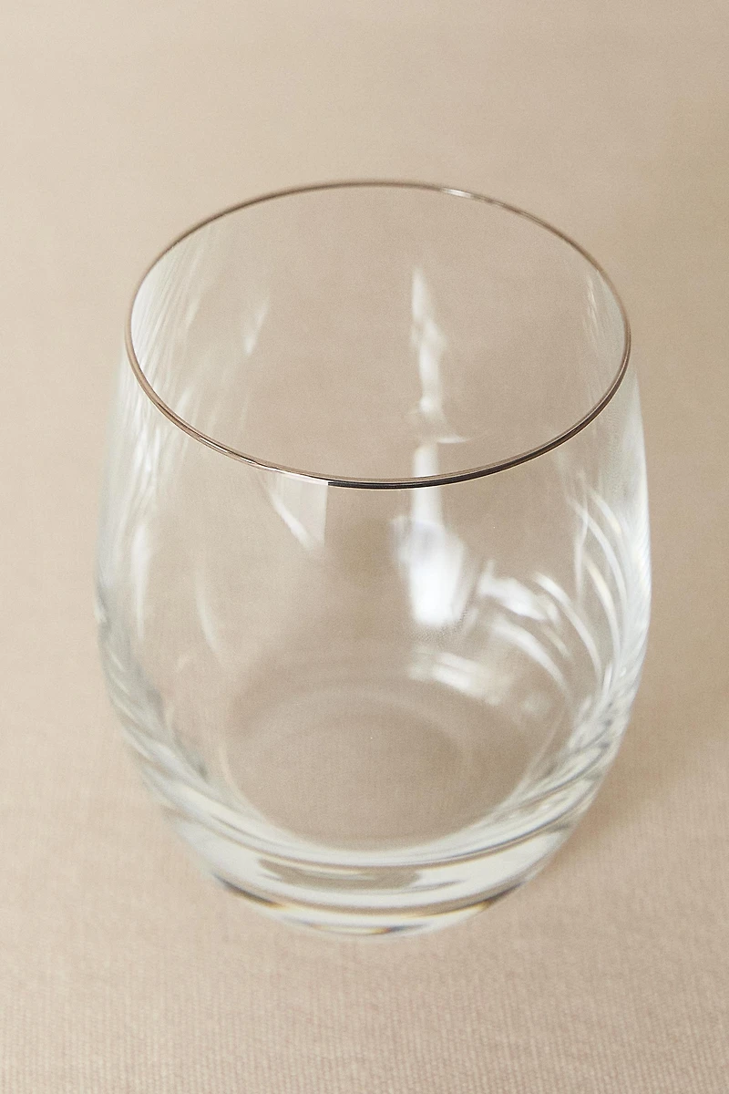 CRYSTALLINE TUMBLER WITH GOLD RIM