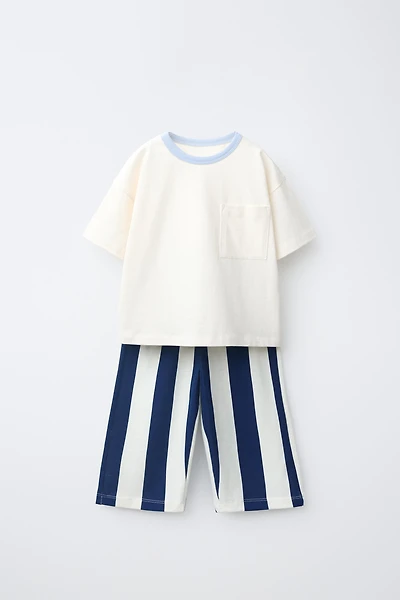 STRIPED T-SHIRT AND JOGGER SET