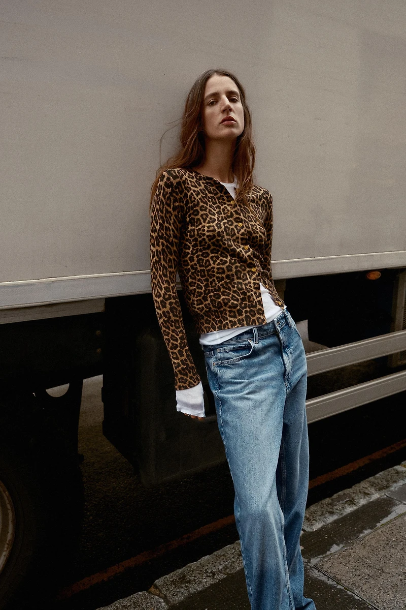 GILET EN MAILLE IMPRIMÉ ANIMAL