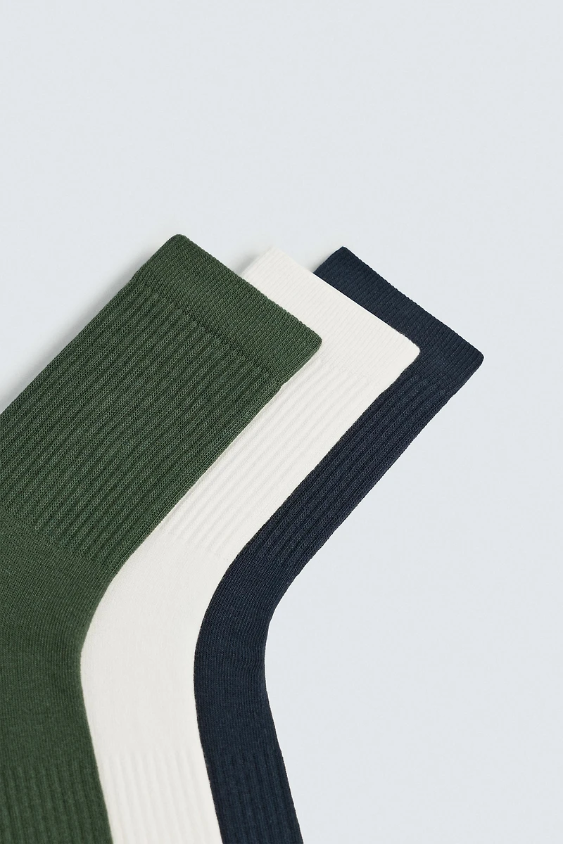 BASIC RIBBED SOCKS 3-PACK