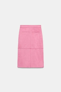 FAUX SUEDE MIDI SKIRT
