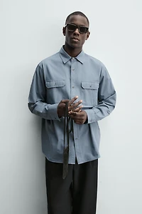 WASHED RELAXED FIT POCKET SHIRT