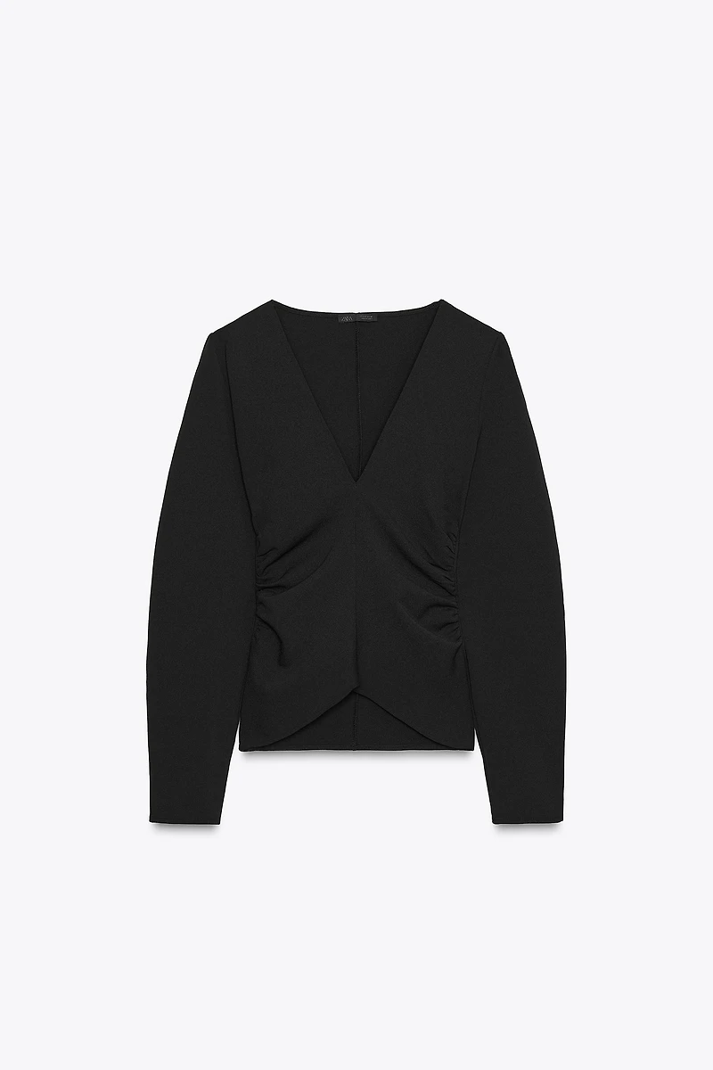 RUCHED CREPE TOP