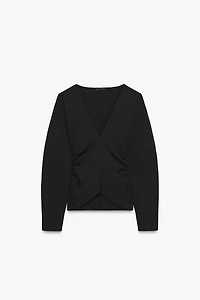 RUCHED CREPE TOP