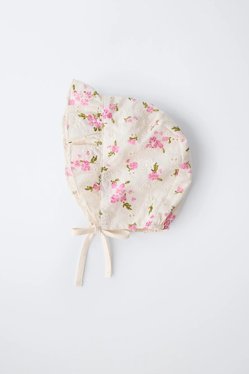 FLORAL EYELET BONNET