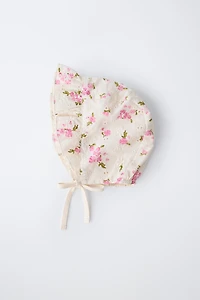 FLORAL EYELET BONNET