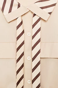 CHEMISE EN POPELINE AVEC COL CONTRASTANT