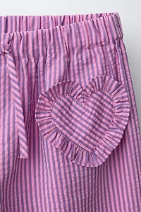 JUPE-CULOTTE RAYURES CŒUR