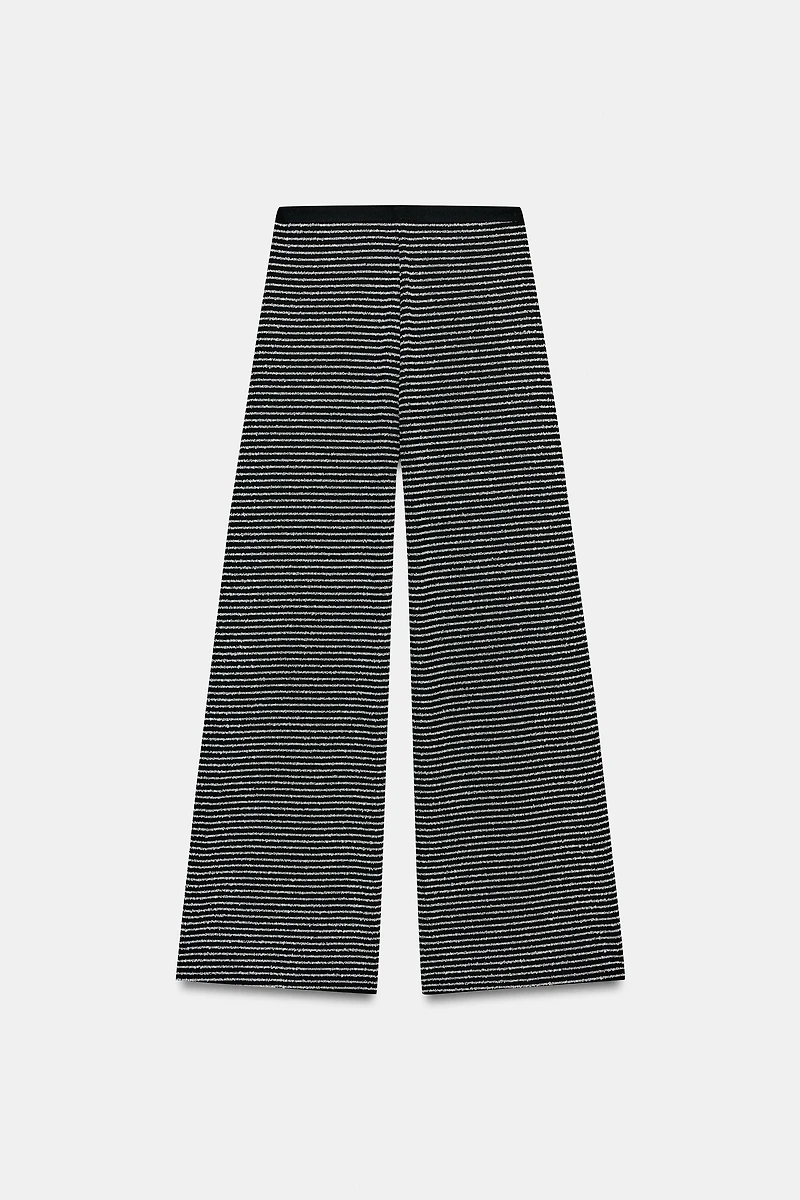 STRIPED BOUCLÉ PANTS