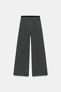 STRIPED BOUCLÉ PANTS