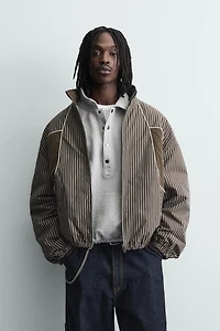 STRIPED BOXY FIT JACKET