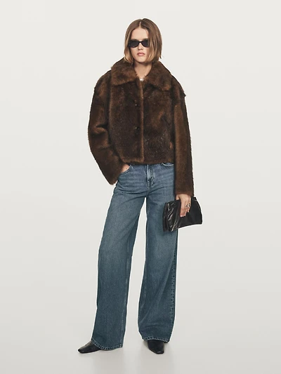 Short Tuscan lambskin melange coat