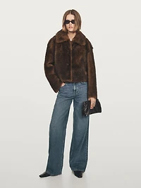 Short Tuscan lambskin melange coat