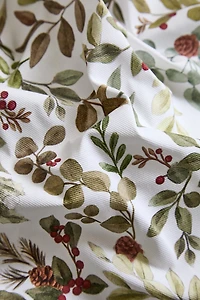 CHRISTMAS RESIN-COATED COTTON LEAVES TABLECLOTH