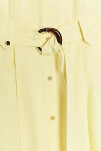 BELTED POPLIN MIDI DRESS