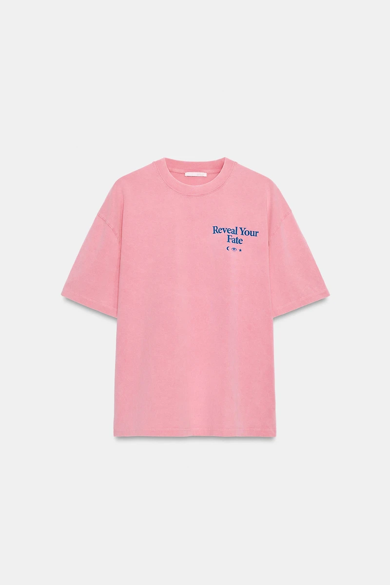 WASHED EFFECT TEXT T-SHIRT