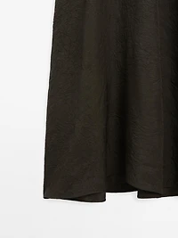 Long satin dress with short sleeves