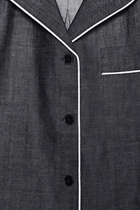 ZW COLLECTION DENIM SHIRT WITH PIPING