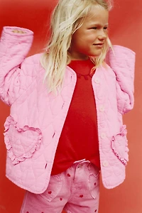 QUILTED JACKET WITH HEART POCKETS