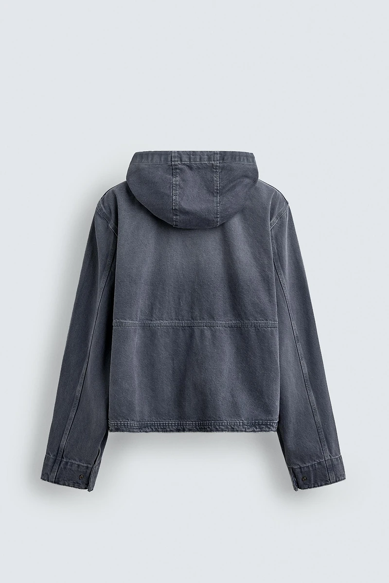 WASHED HOODED JACKET