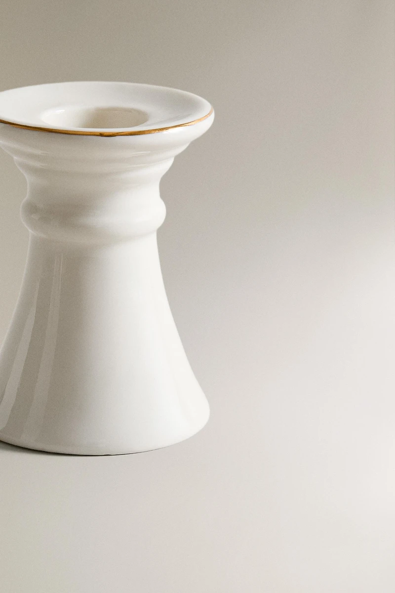 CHRISTMAS PORCELAIN TEALIGHT HOLDER WITH RIM