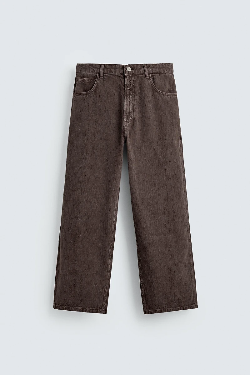 WASHED PRINT BAGGY FIT PANTS