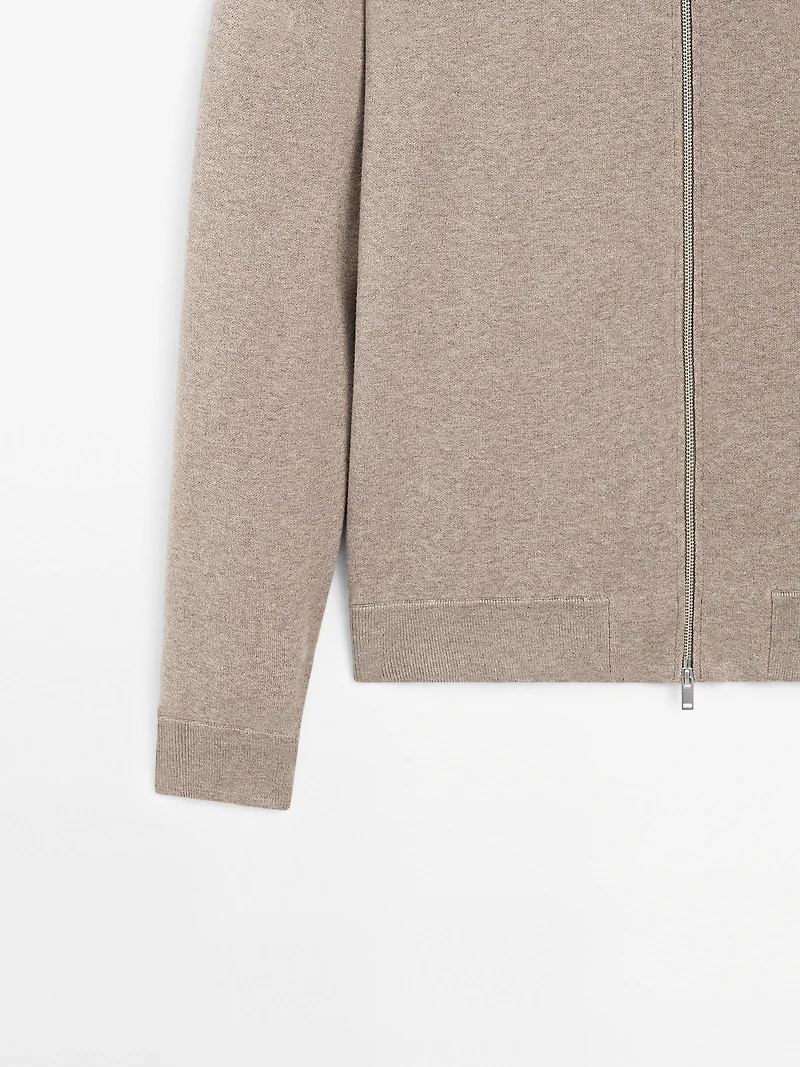 Bomber-style knit cardigan