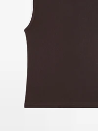 100% cotton funnel neck top
