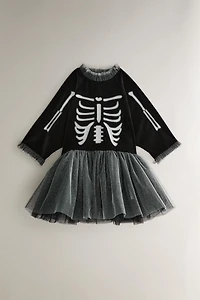 CHILDREN'S HALLOWEEN TULLE SKELETON COSTUME