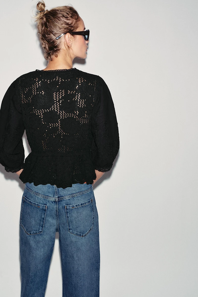 ROMANTIC COMBINATION KNIT JACKET