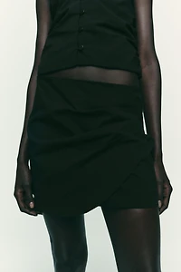PLEATED WRAP SKORT