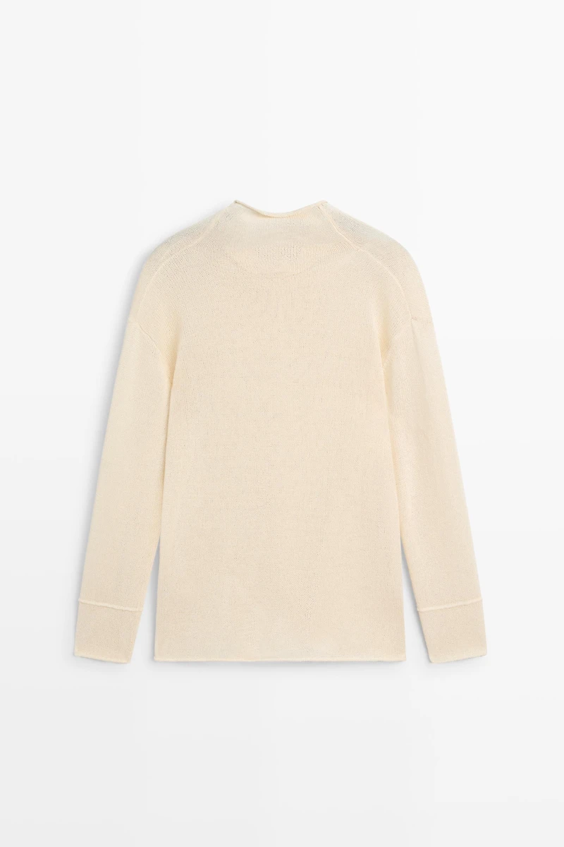 Cotton cutwork knit sweater