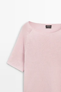 Pull en maille à col bateau 100 % coton