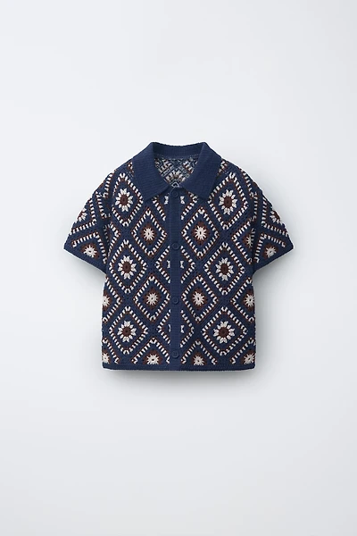 CHEMISE EN MAILLE CROCHET LOSANGES