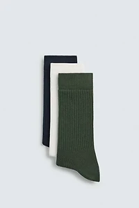 BASIC RIBBED SOCKS 3-PACK