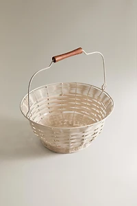 WOOD HANDLE BASKET