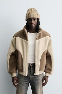 CONTRAST WELT FLEECE JACKET