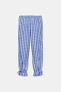 NYLON GINGHAM PLAID PANTS